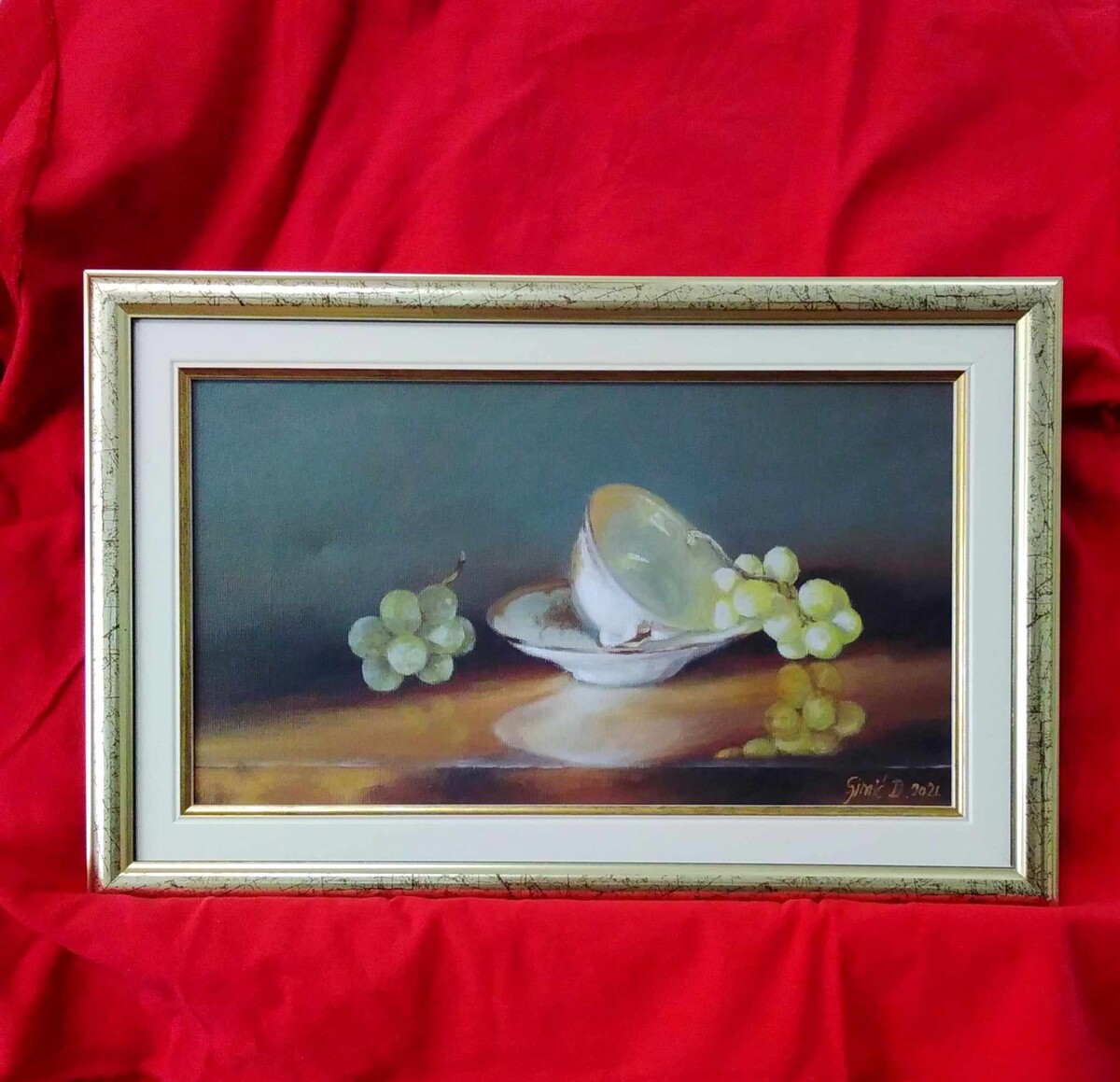 Porcelain cup- oil on canvas 28x43cm