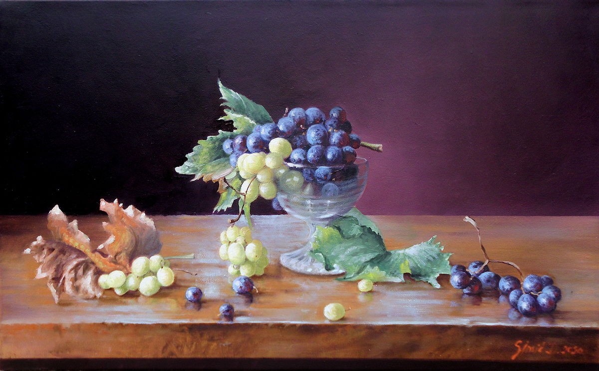 Grapes- oil on canvas 40x65cm