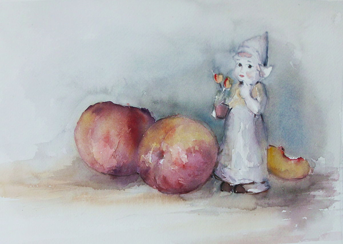 Porcelan dool- watercolor 28x38cm