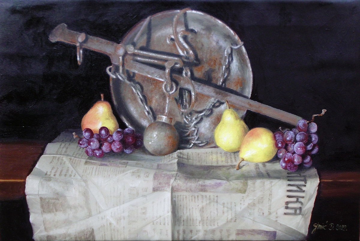 Old beam scale- oil on canvas 40x60cm