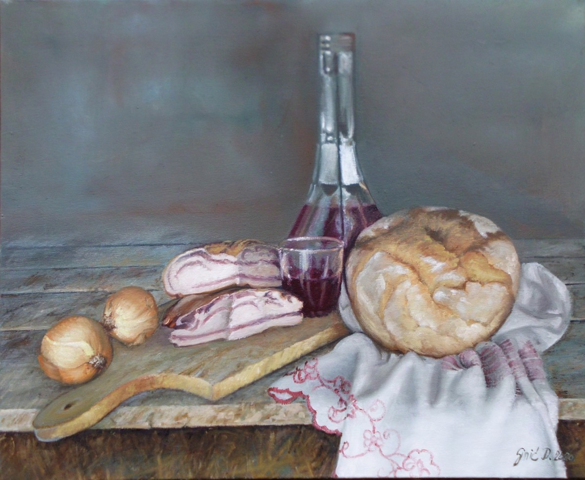Village still life- oil on canvas 40x50cm