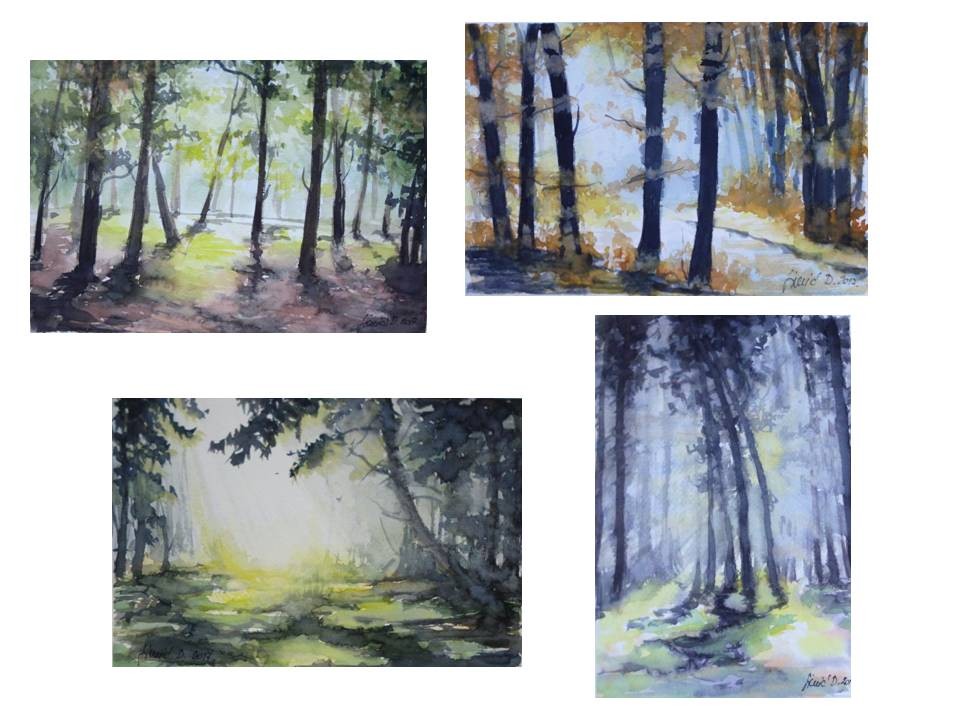 Watercolors - 4 pieces, dimension 19x28cm