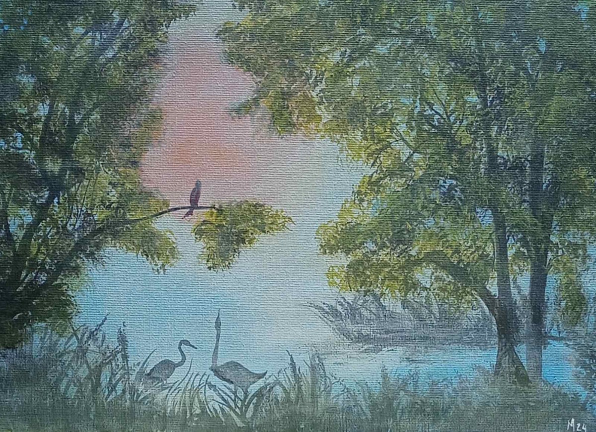 Heron in the fog