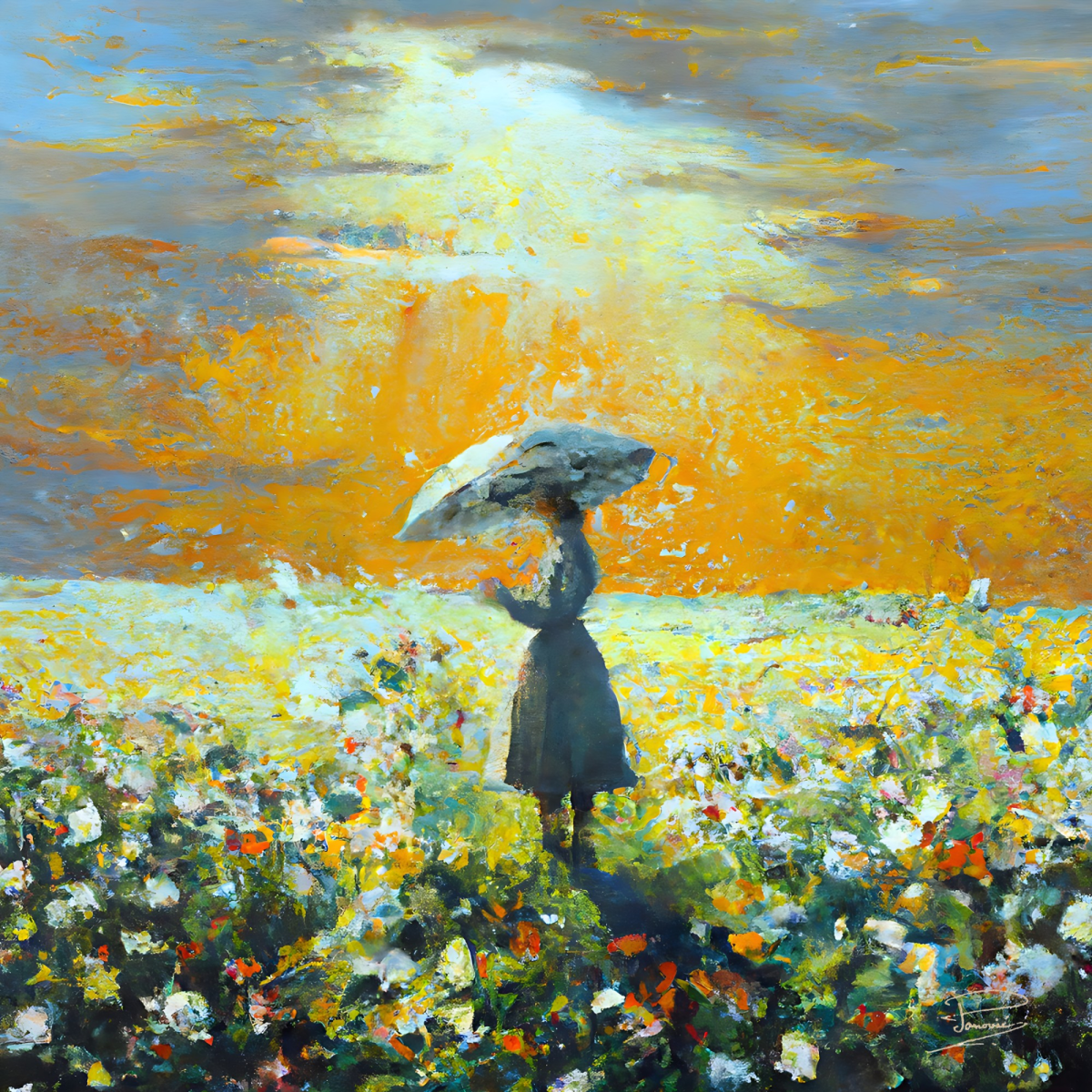 The lady with the umbrella