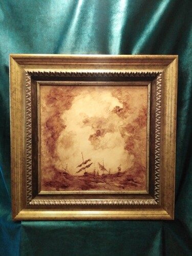 COMBATTERE LA TEMPESTA Battle with the storm, painting Slaviša  Petković Panča
