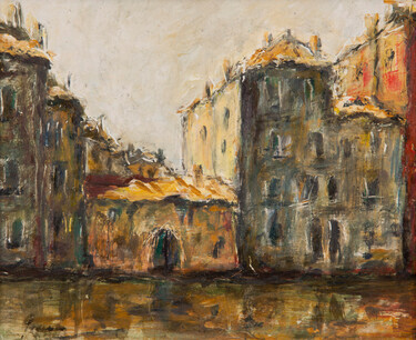 CANAL  IN VENICE – By motif of three artists from the group "Kukryniksy" by Slaviša  Petković Panča