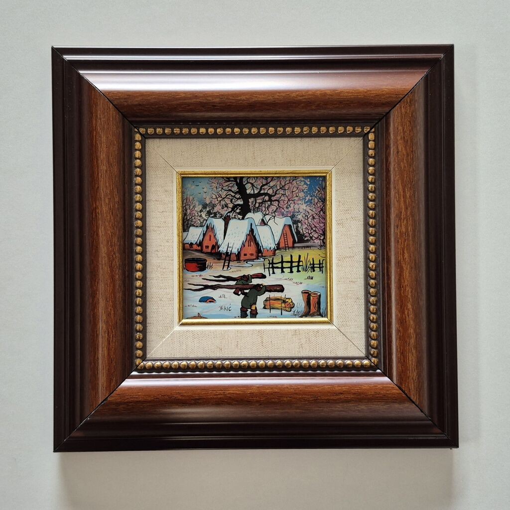 Naiva, oil on glass - Preparing for winter