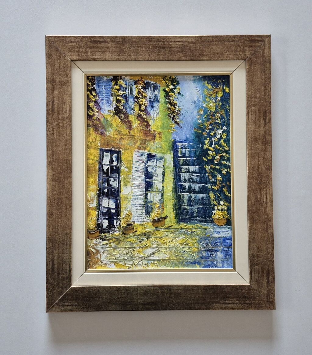 Oil on canvas - House in flowers 4, beautiful picture