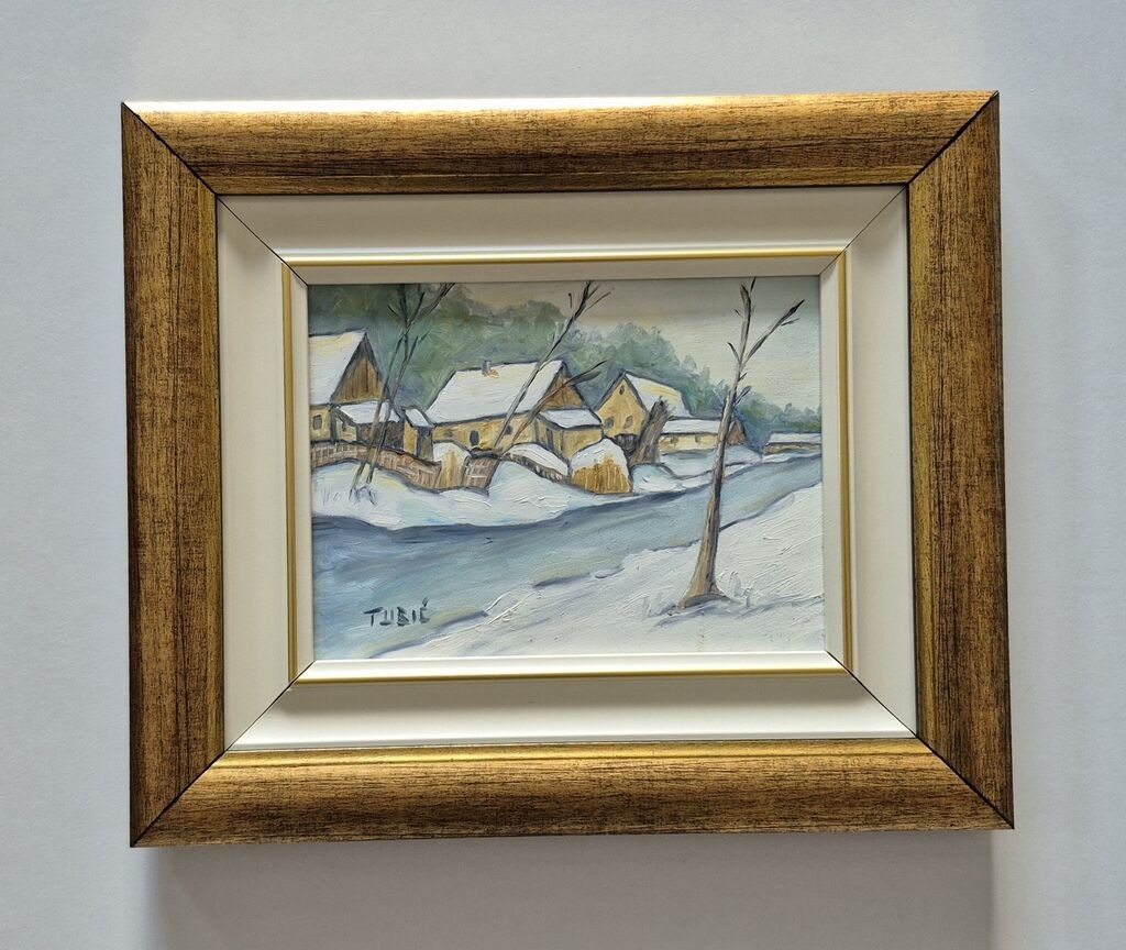 Oil on hardboard - Village 12, miniature