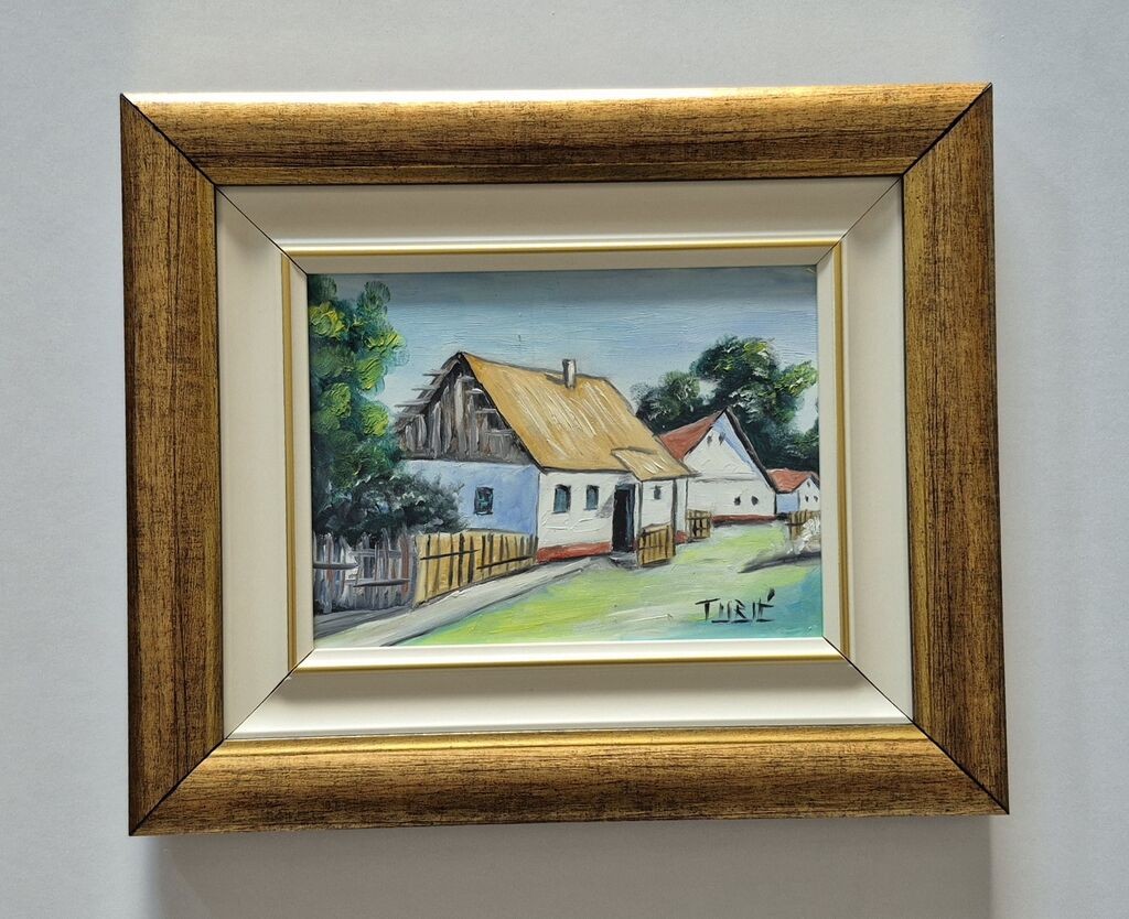 Oil on hardboard - Village 10, miniature