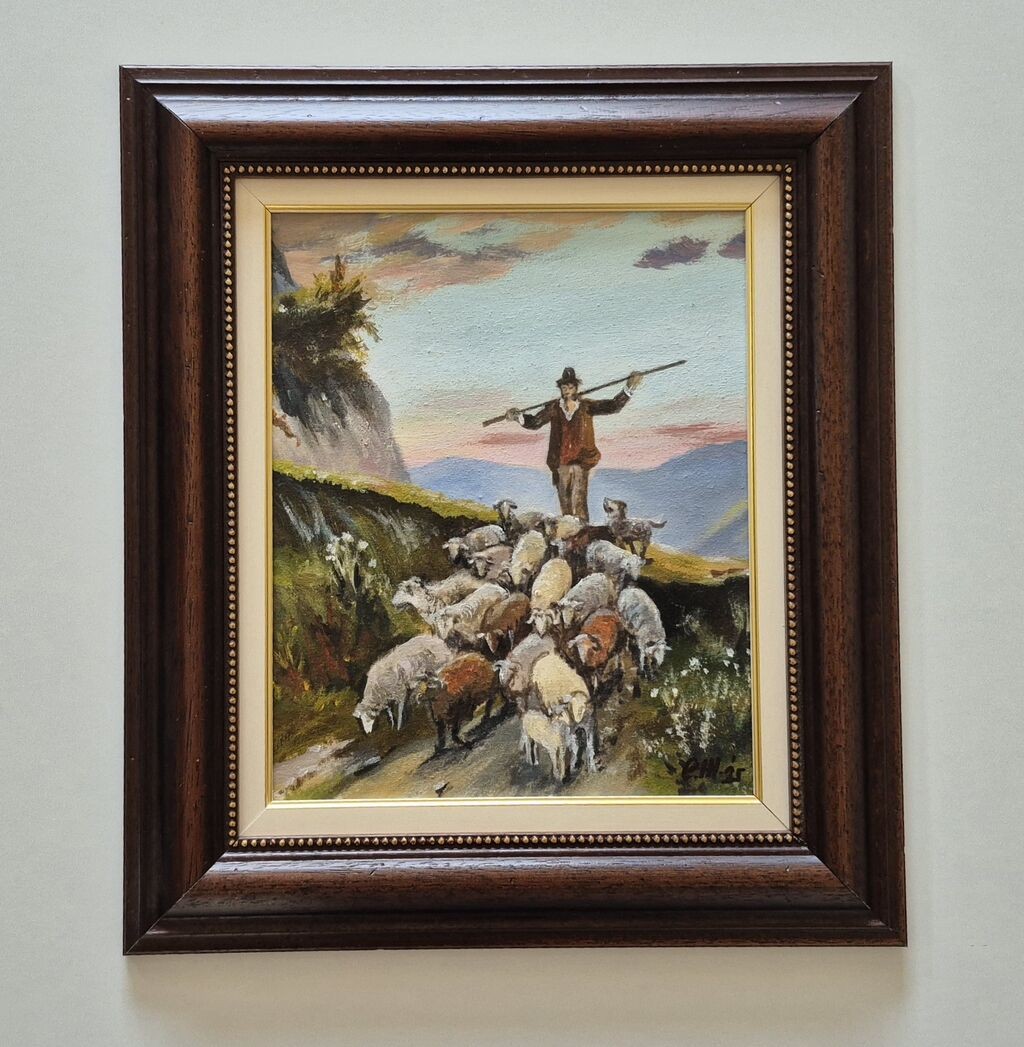Oil on canvas - In the glade, a beautiful picture