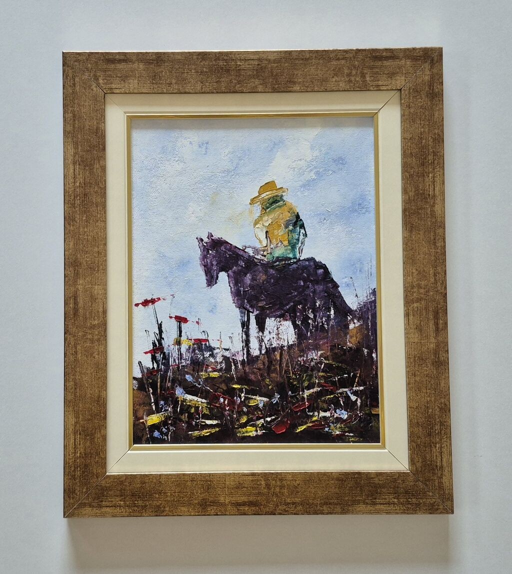 Oil on canvas - Cowboy, beautiful painting
