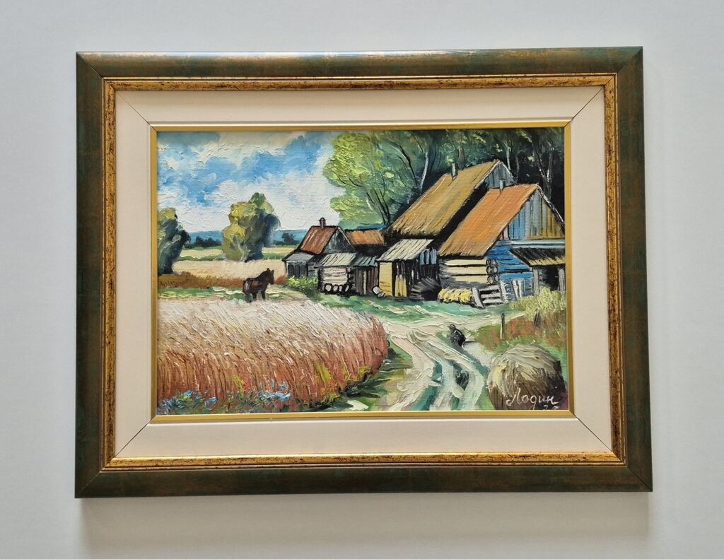 Oil on hardboard - Rural setting, beautiful