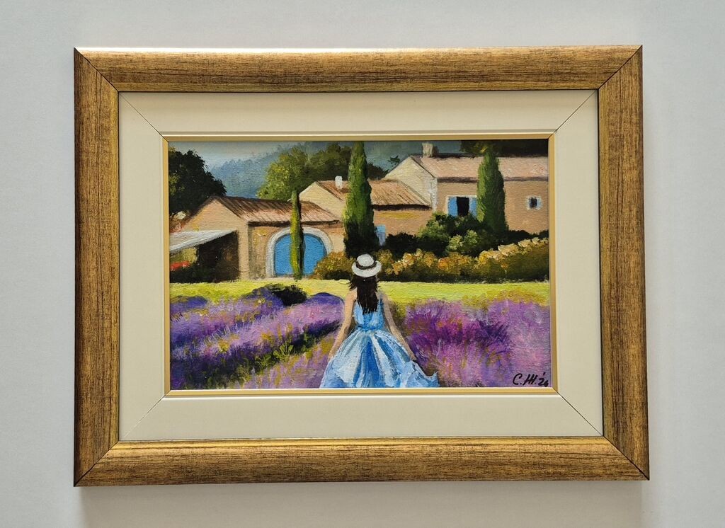 Oil on canvas - Lady in lavender