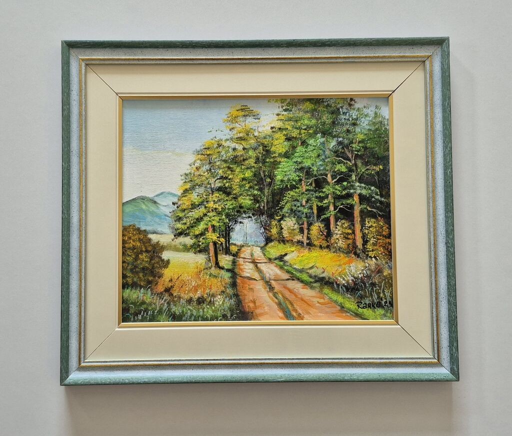 Oil on canvas - Trees in spring, beautiful painting