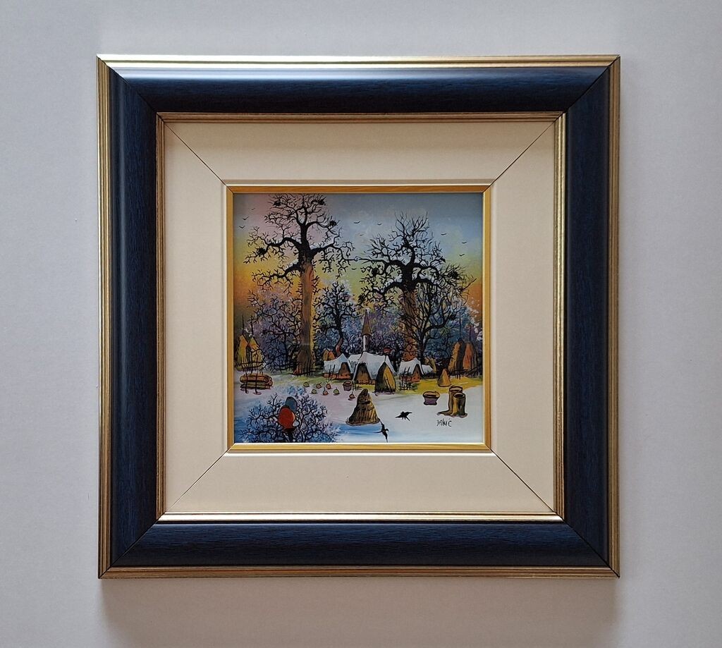 Naiva, oil on glass - Winter idyll
