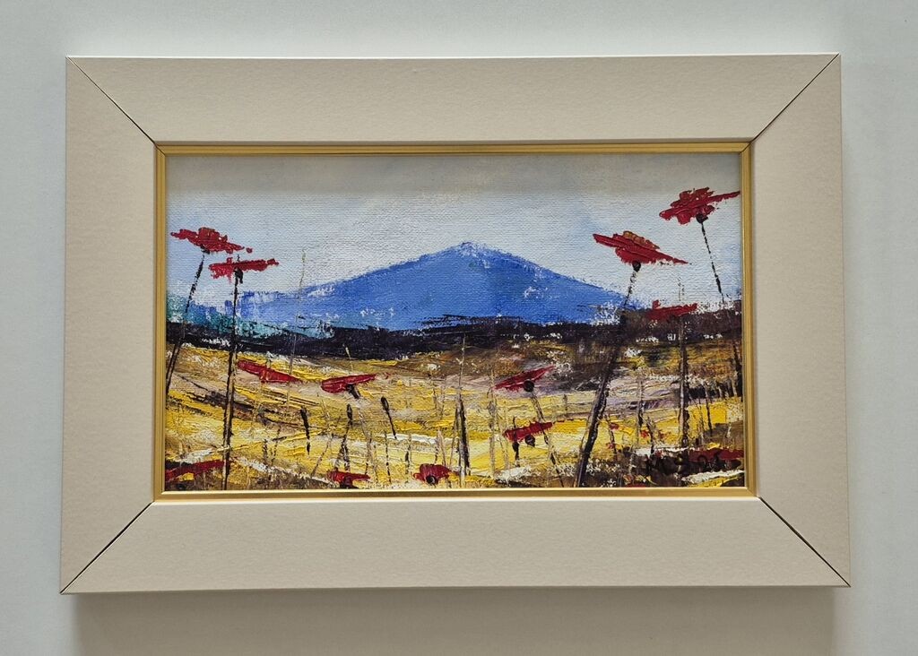 Oil on canvas - Small meadow landscape