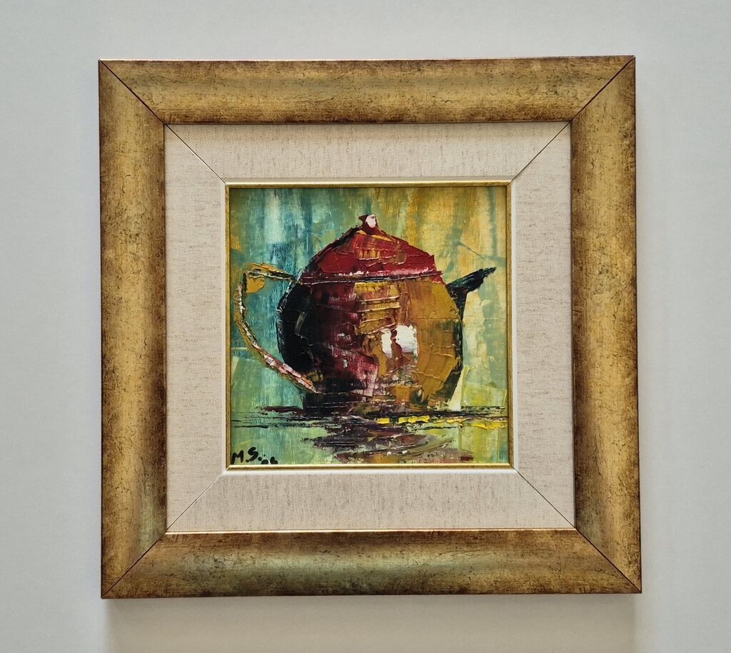 Oil on canvas - Teapot, beautiful picture