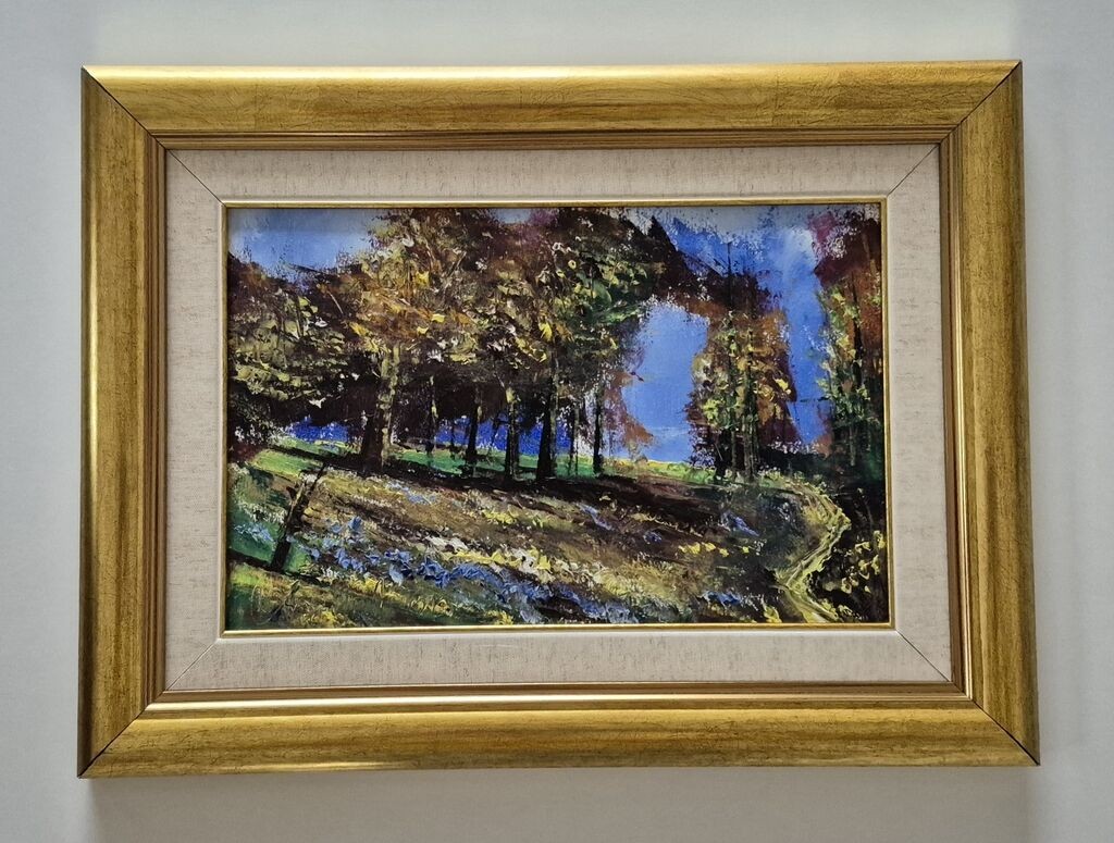 Oil on canvas - Green forest, beautiful picture
