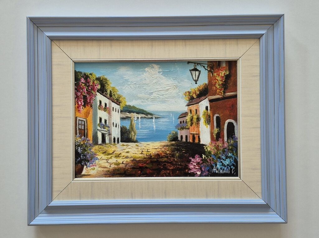 Oil on canvas - Primorska street, beautiful picture