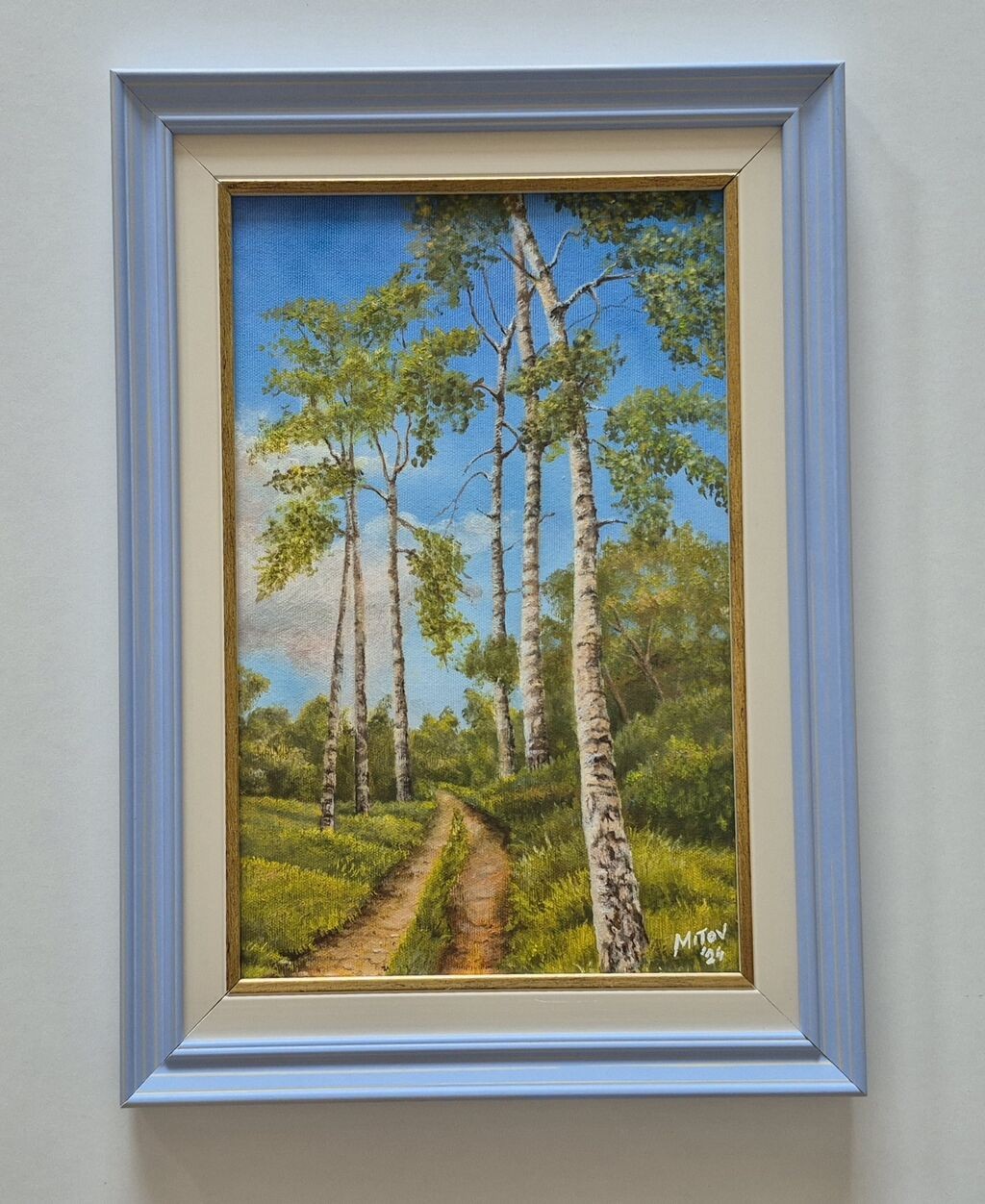 Oil on canvas - Spring in nature, beautiful picture