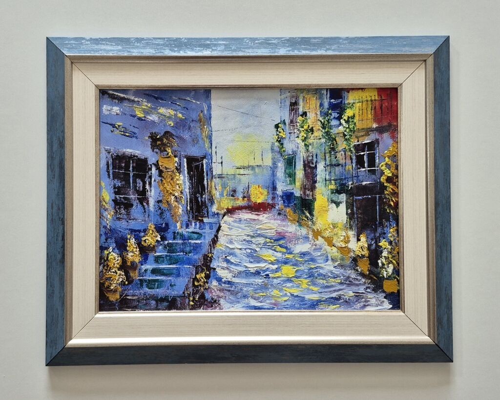 Oil on canvas - Small romantic street