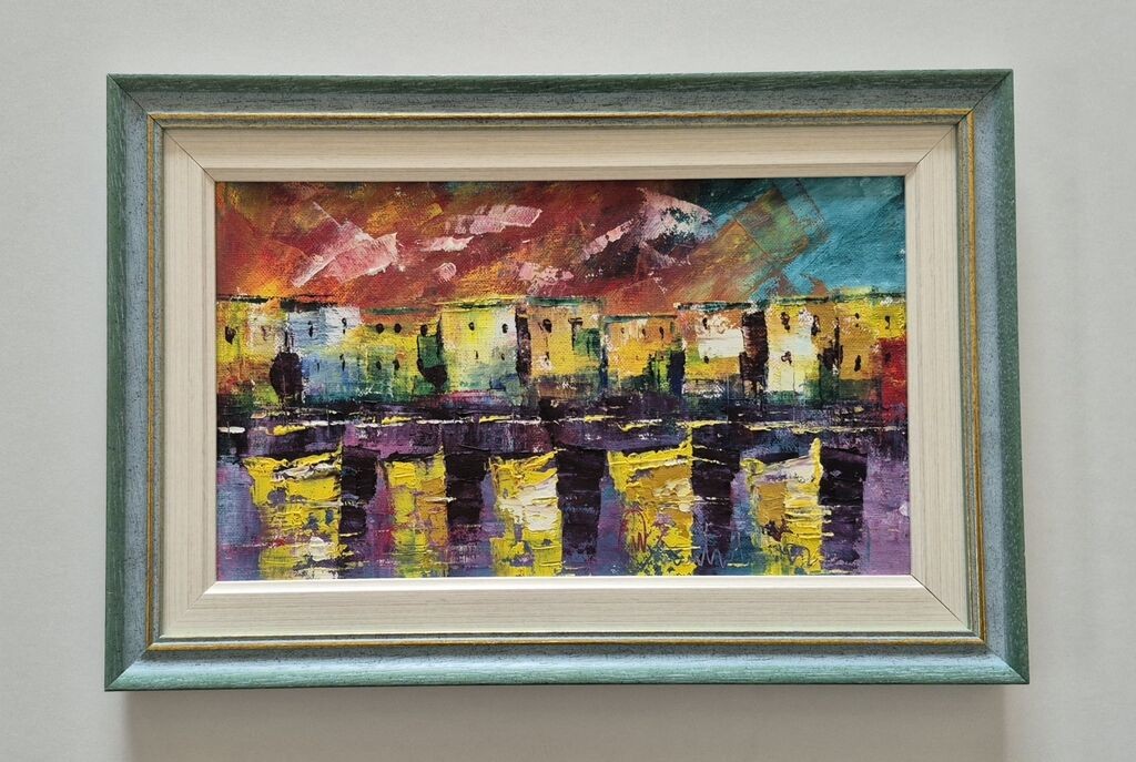 Oil on canvas - Summer night, beautiful picture