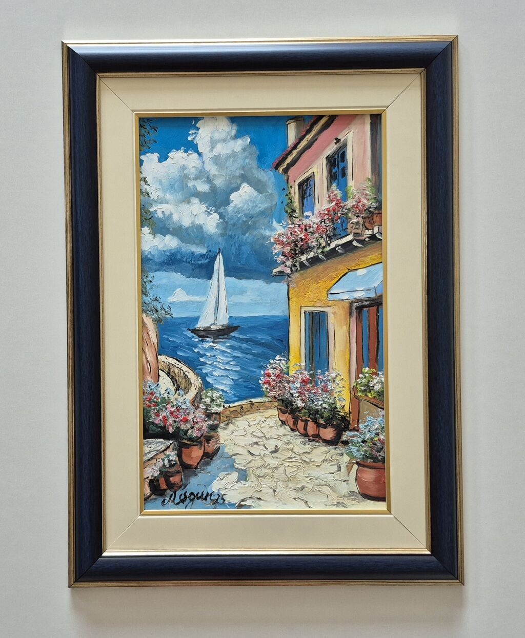 Oil on hardboard - Mediterranean, oasis number one
