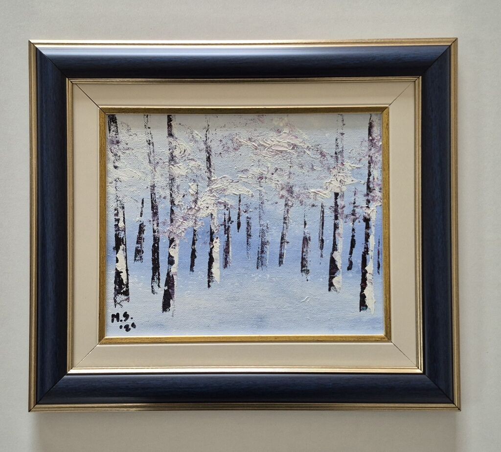 Oil on canvas - Mystical winter, beautiful picture