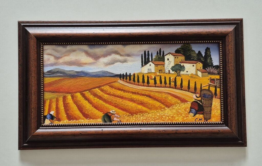 Oil on canvas - Harvest, beautiful painting
