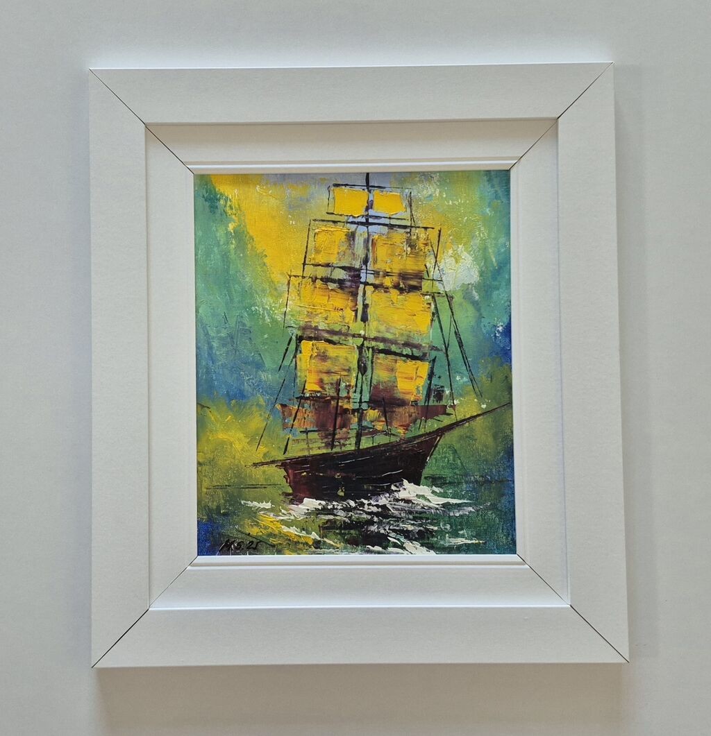 Oil on canvas - Ship at sea, picture number five