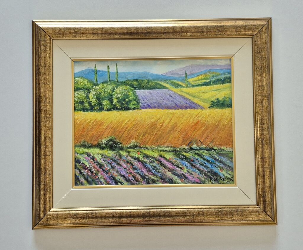 Oil on canvas - Golden Landscape, beautiful painting