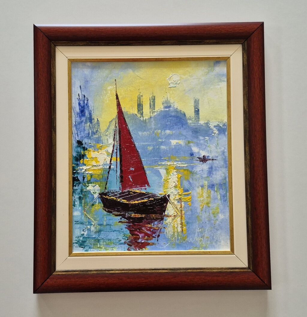 Oil on canvas - A moment from the sea, beautiful