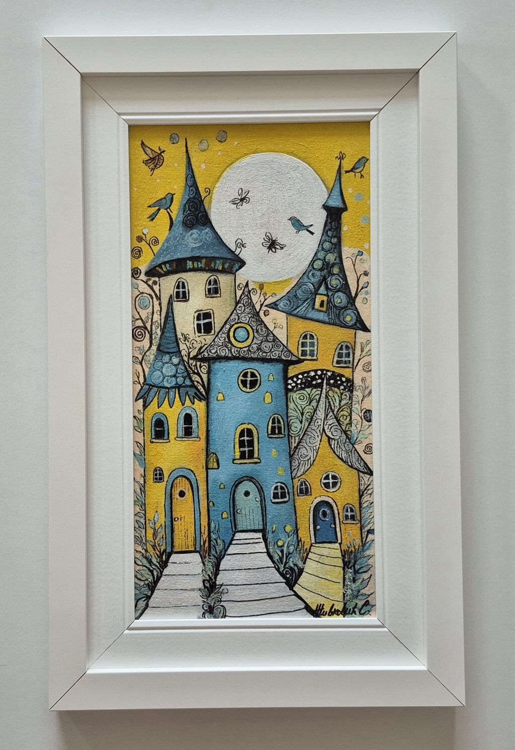 Oil on canvas - Magical houses, beautiful picture