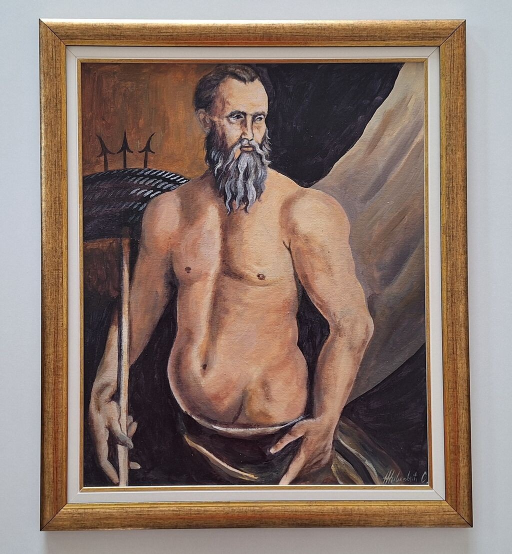 Oil on canvas - Neptune, God of the Sea 64 x 54