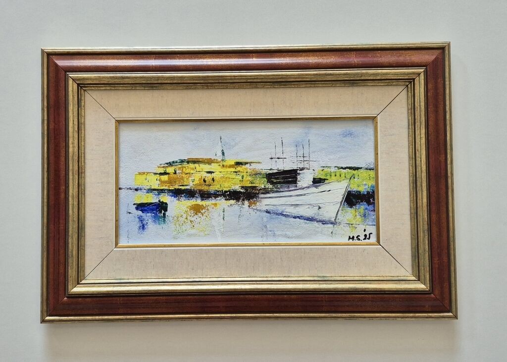 Oil on canvas - Boat in Rovinj, beautiful