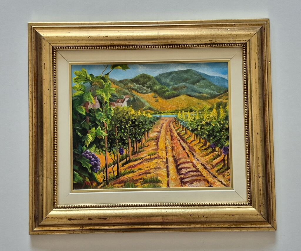 Oil on canvas - Vineyard, beautiful picture