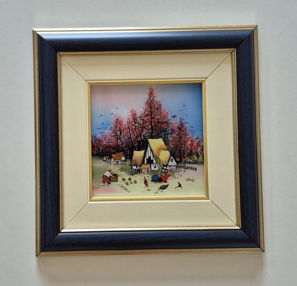 Naiva, oil on glass - A day in our village
