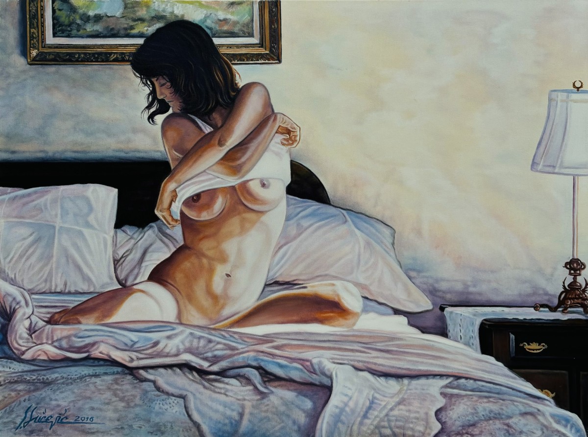 Girl in the bed