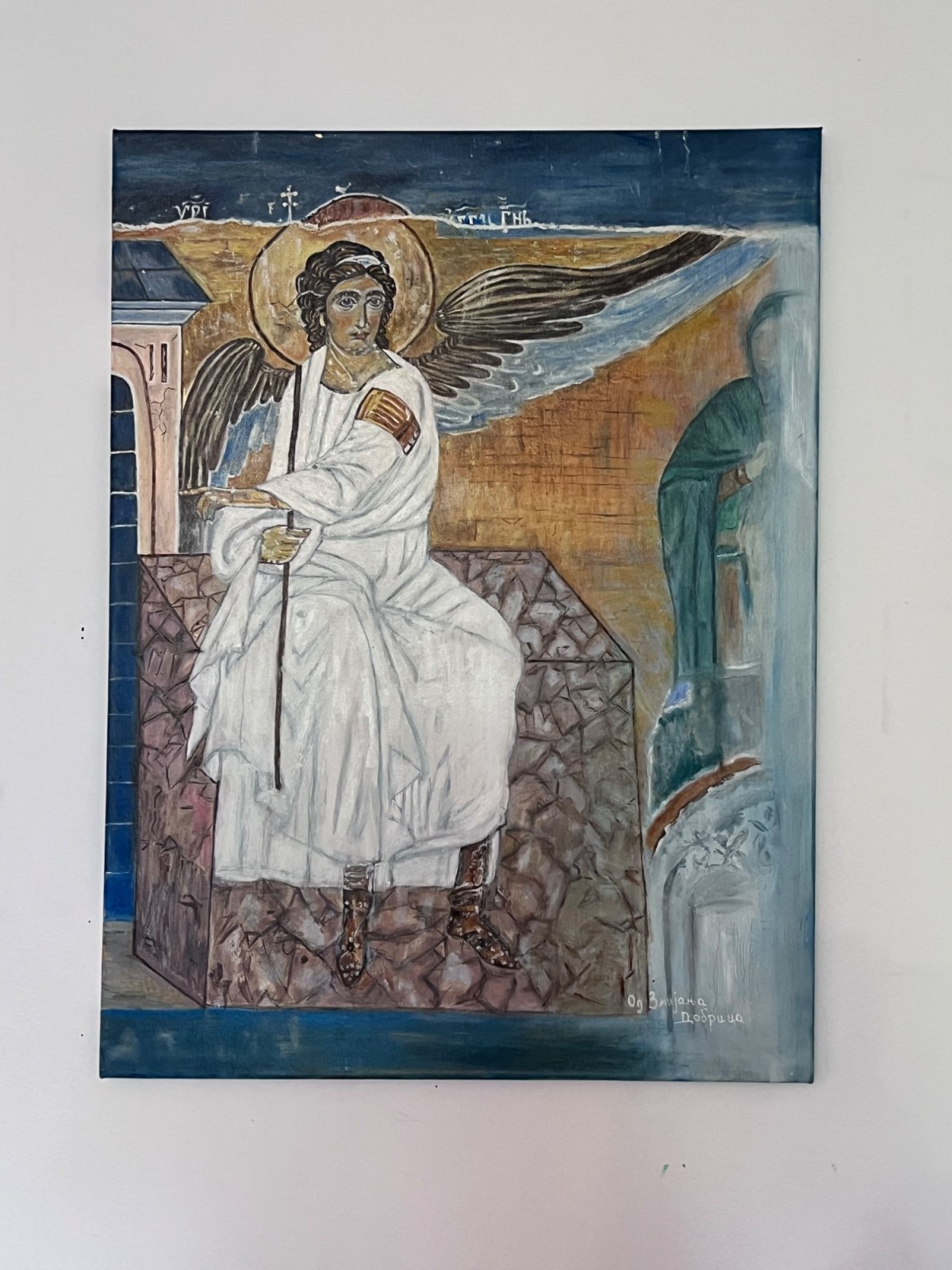 The famous White Angel fresco from the Mileševa Monastery