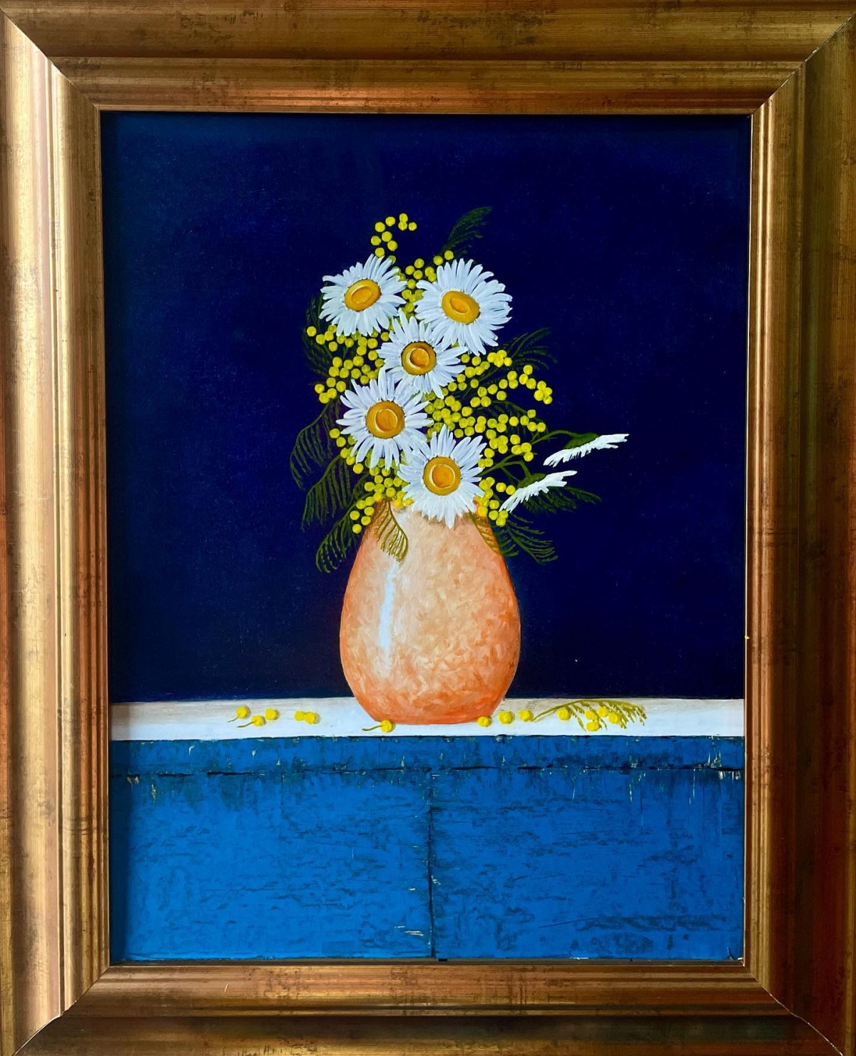 vase with mimosa