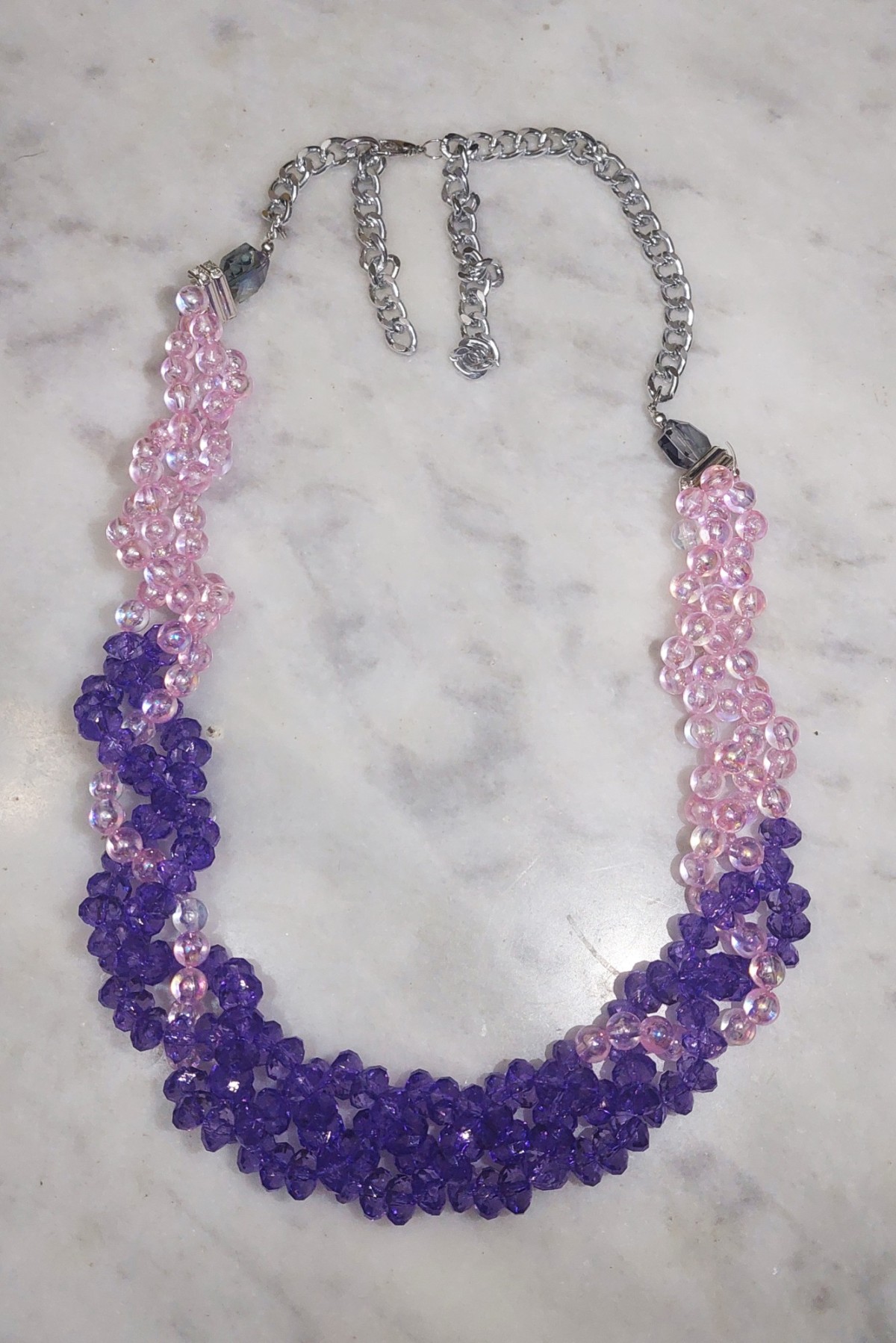 Czech crystal necklace with zircons