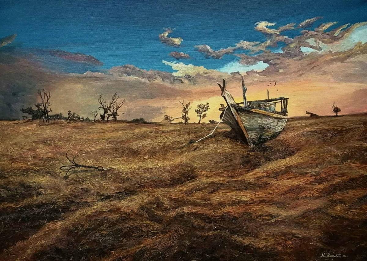 A boat in the desert