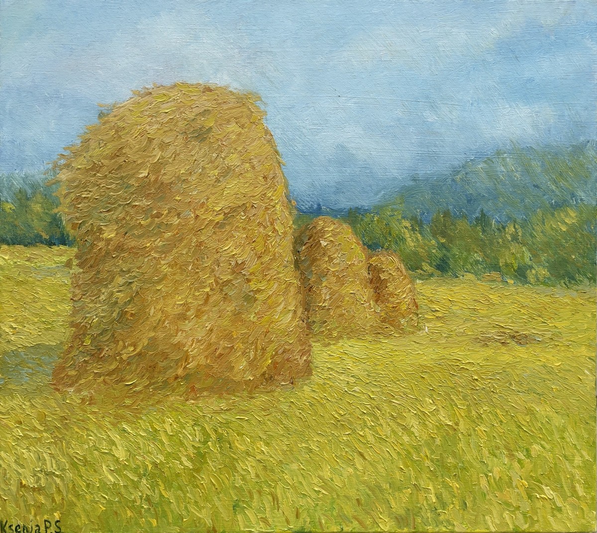Evening Haystacks
