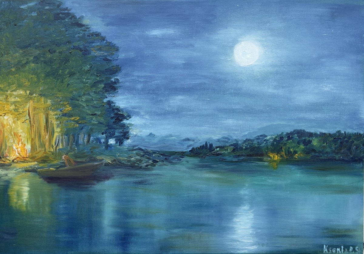 By the night campfire