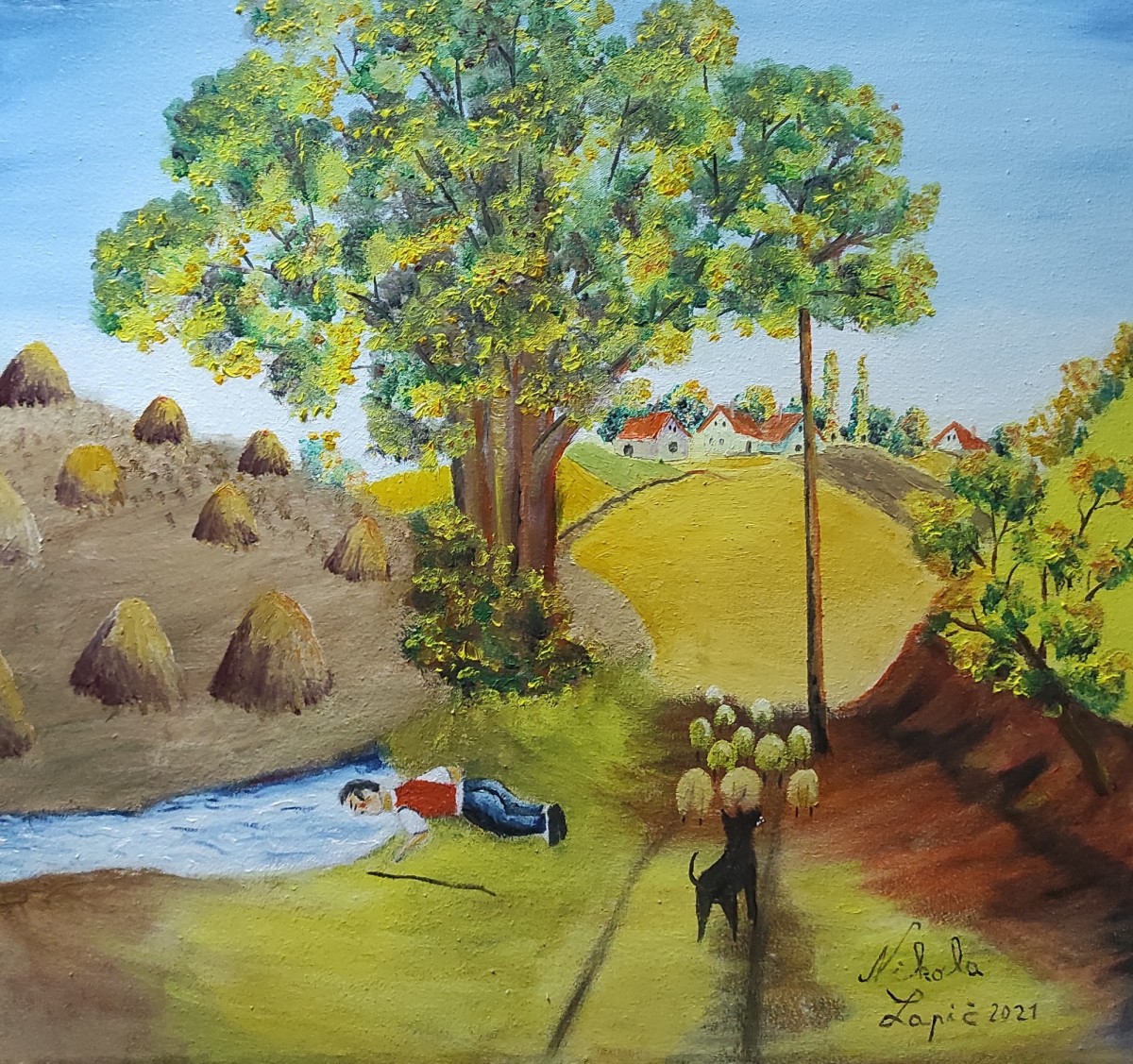 Shepherd and flock