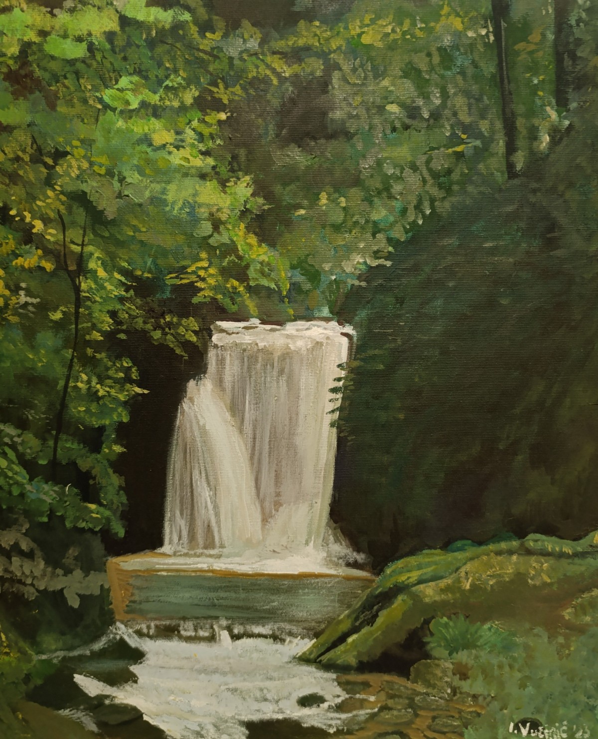 Spring waterfall