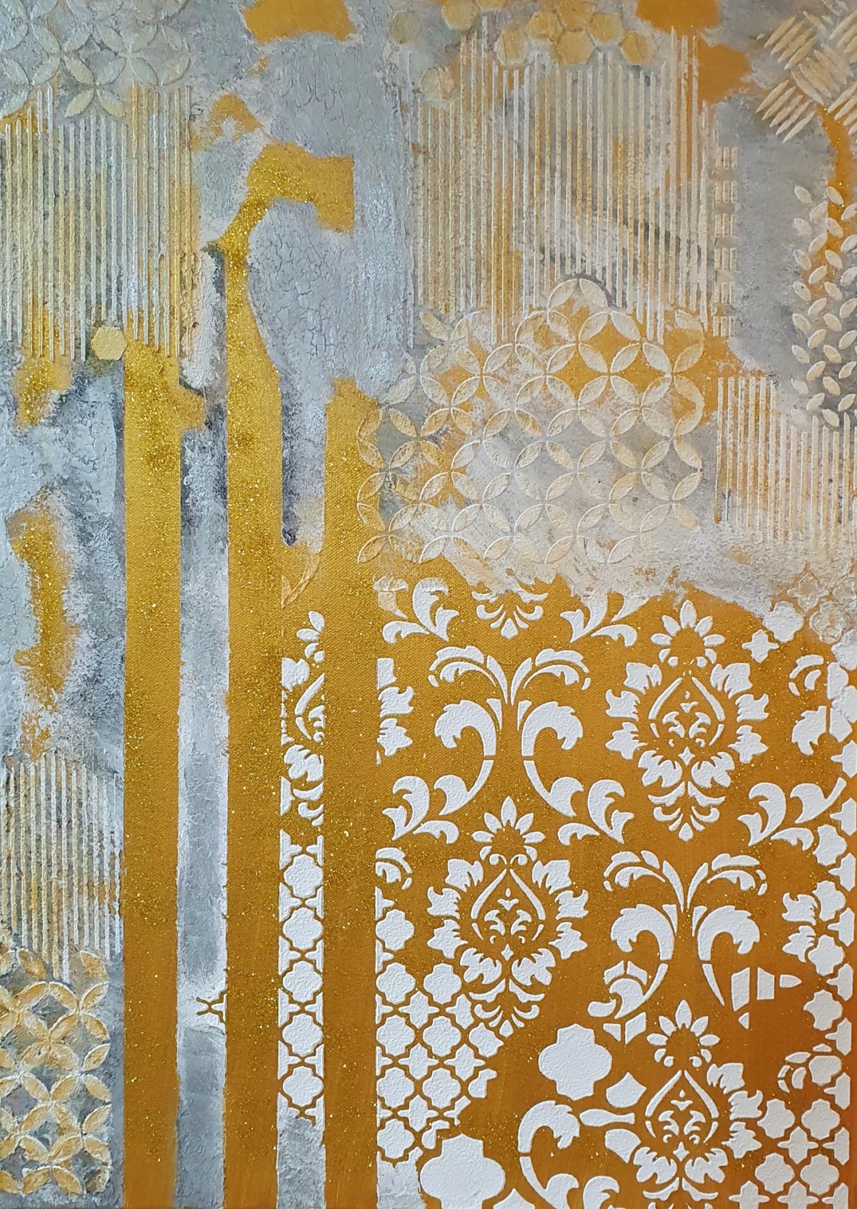 Stencil Travertine technique