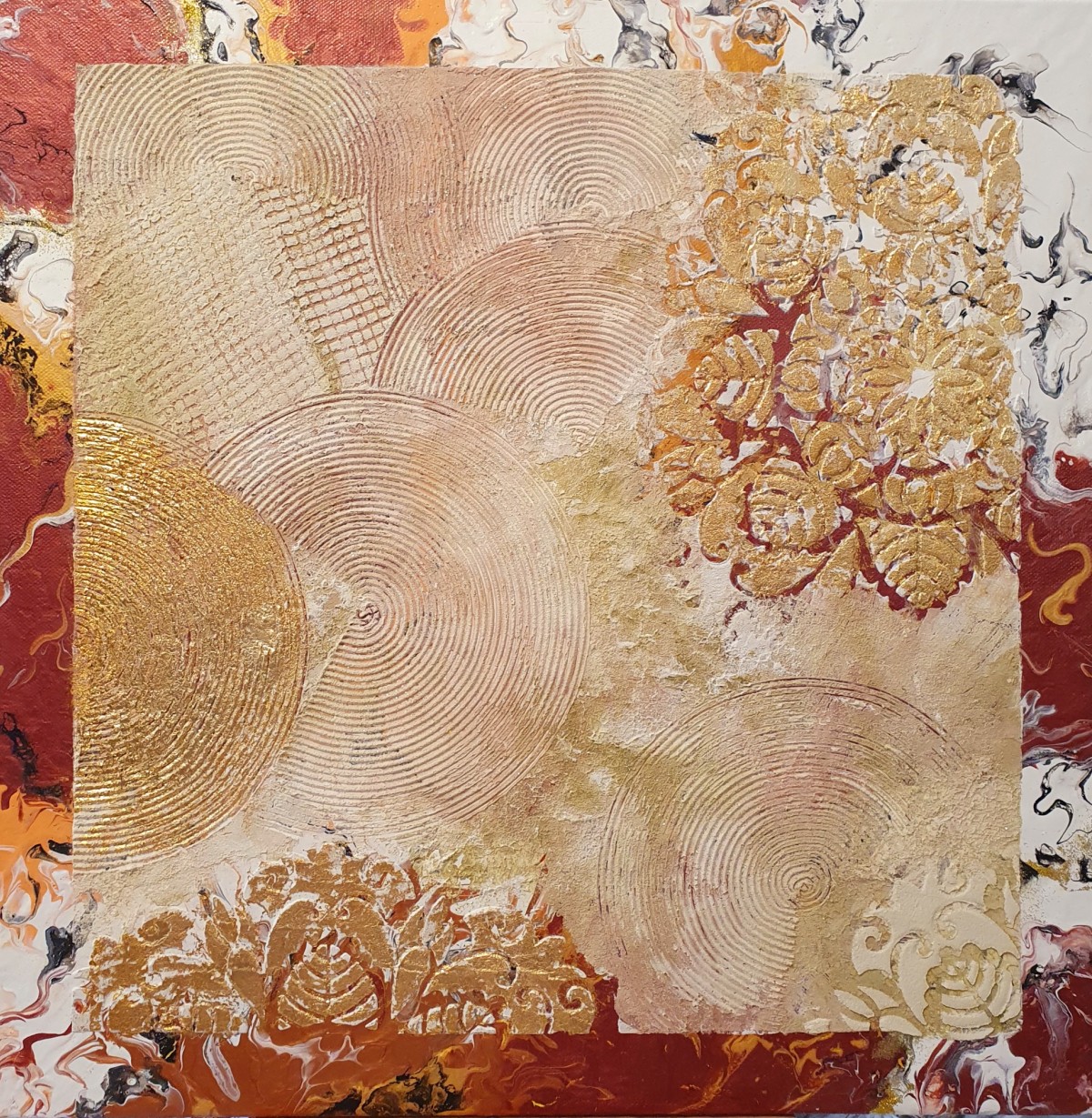 Acryl Pouring and Travertino technique
