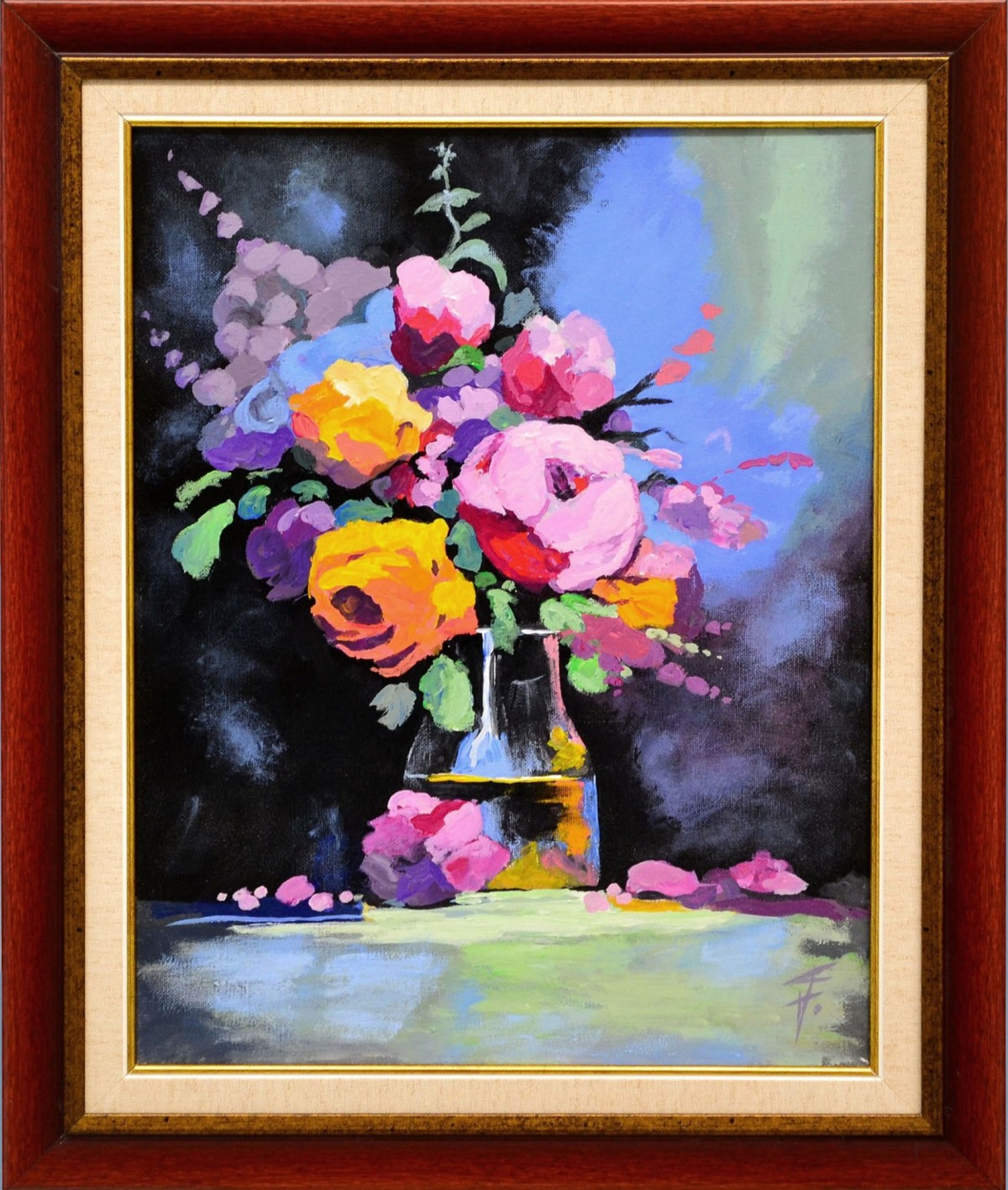 Roses in a bottle